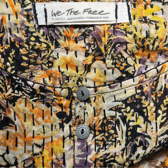 We The Free Women’s Cool Meadow Print, Balloon Sleeves Blouse Size XS - Picture 3 of 6